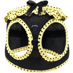 American River Choke Free Dog Harness Polka Dot Collection (Color: Yellow and Black Polka Dot, size: XX-Small)